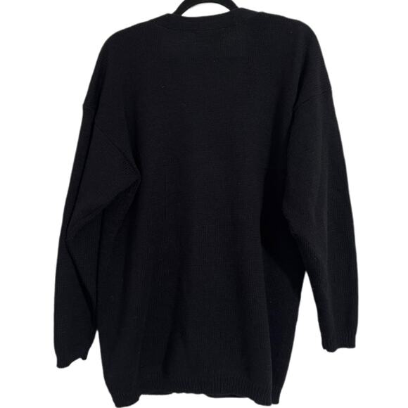 Vintage Cristina Embroidered 3D Knit Floral Beaded Cardigan Large Button Whimsy - Picture 3 of 9